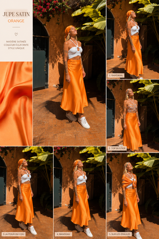 Jupe orange fluo
