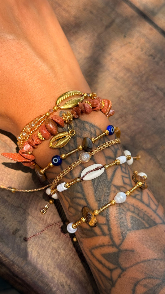 Composition de 6 Bracelets OR Bali – Ajustables