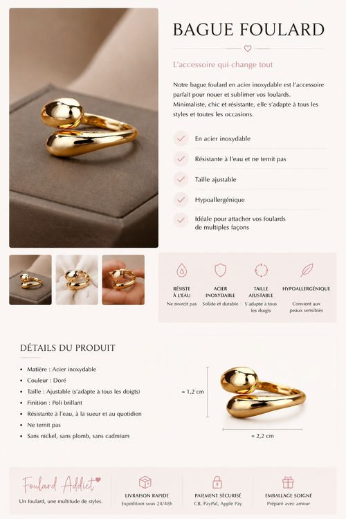 BAGUE POUR METTRE VOTRE FOULARD EN HAUT