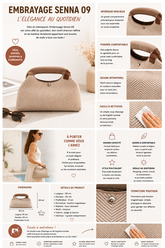 Pochette top et beige