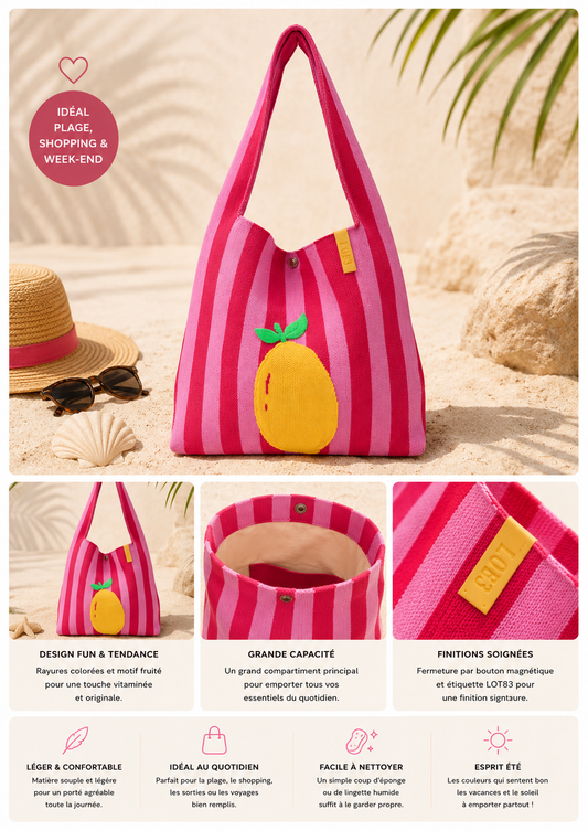 Sac shopper citron  – Grand sac