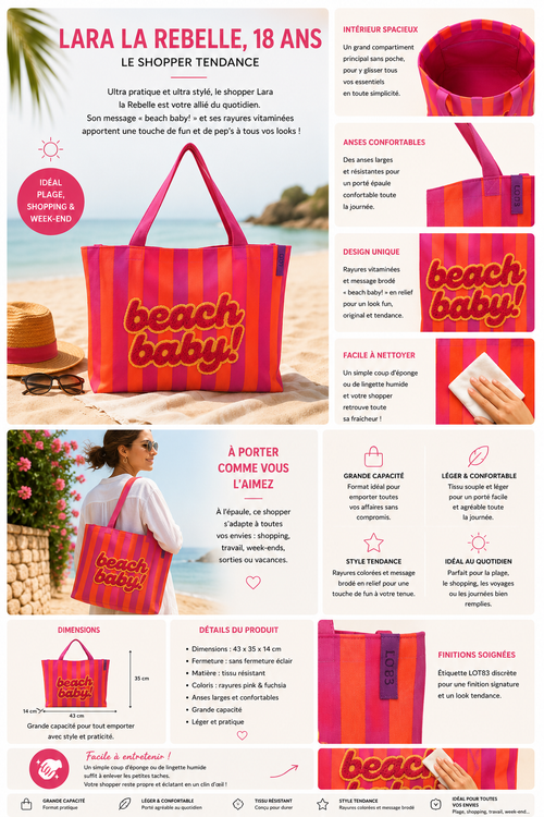 Gros Sac Cabas Beach baby – Grand Sac Zippé (Copie)
