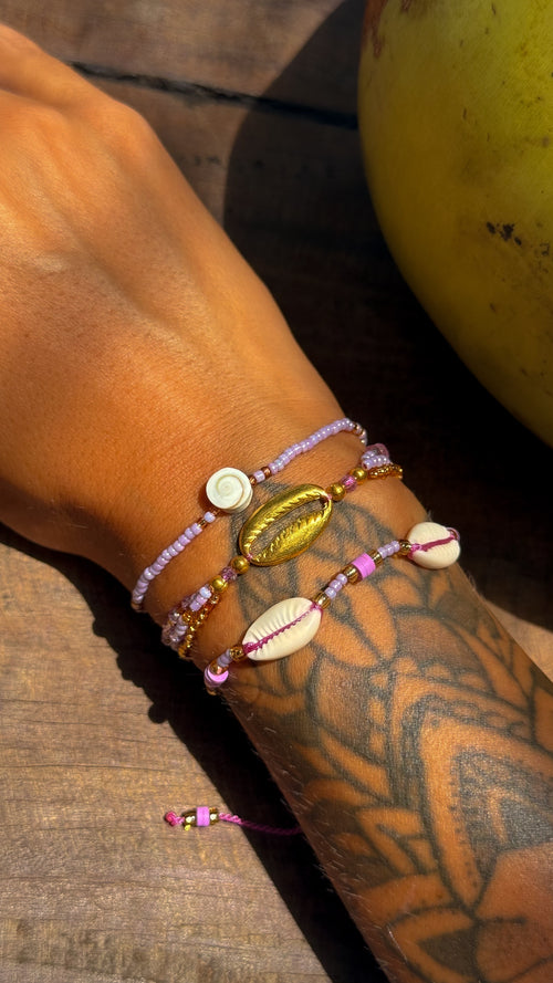Composition de 3 Bracelets VIOLET  Bali – Ajustables
